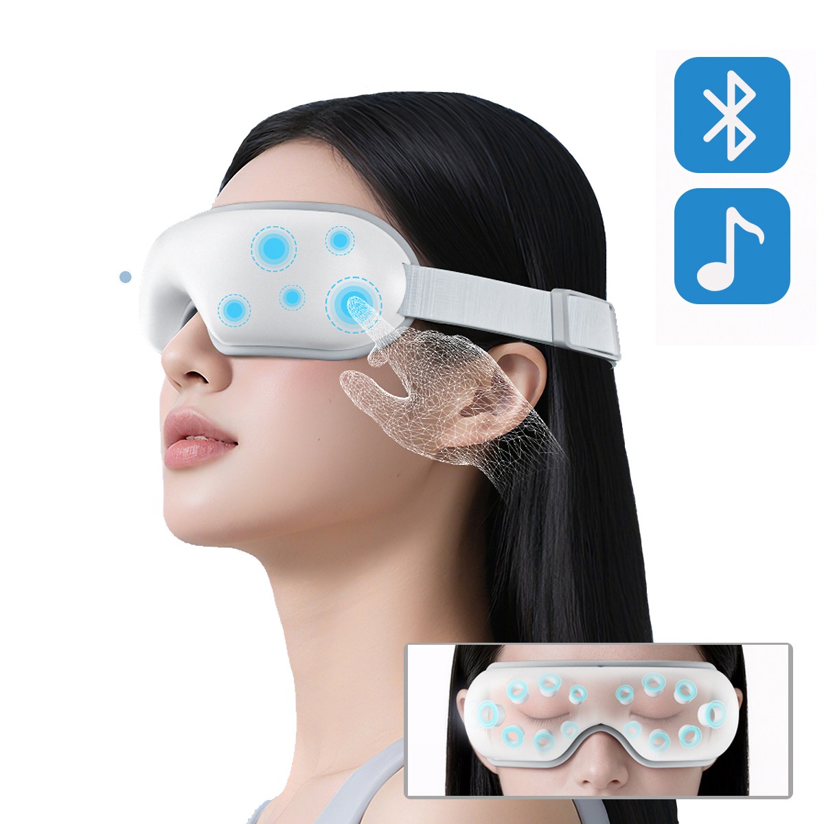 크린조 무선 온열 눈마사지기 눈 피로 완화 에어쿠션 3D 마사지기 블루투스 뮤직 지원 EM01 29,900원