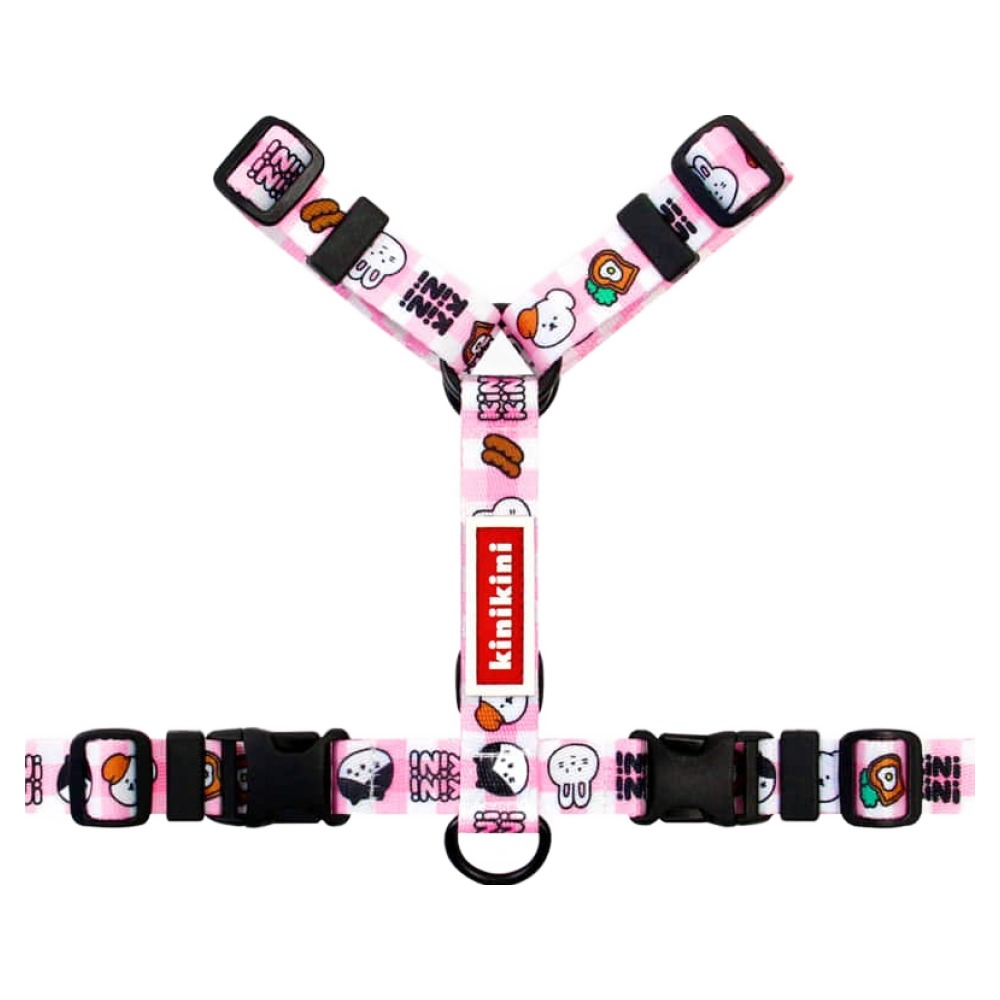 키니키니 강아지 브런치 체크 H형 하네스, 핑크, 1개 30,100원