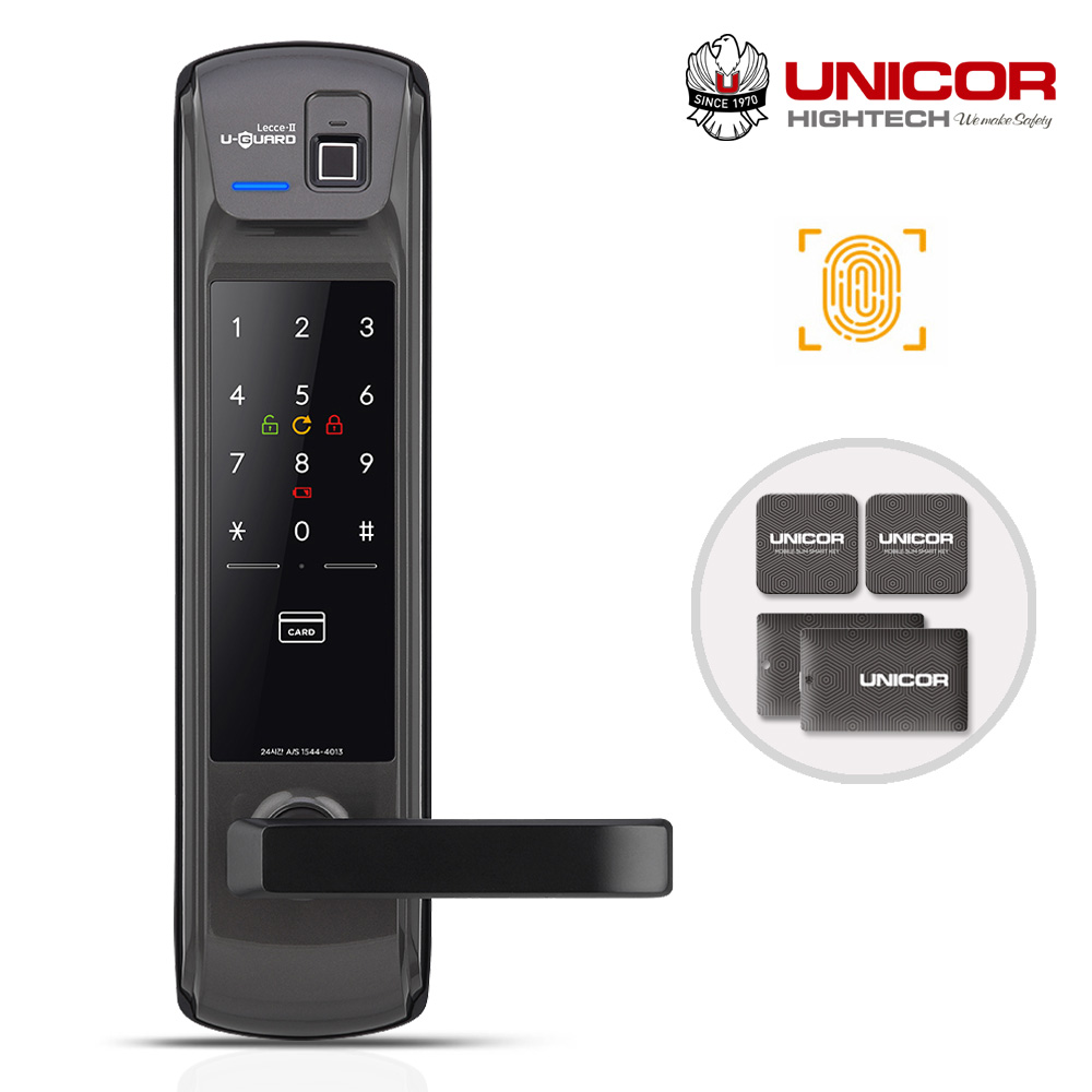 [무료설치] 유니코 레체2 지문인식+카드키4개+번호키 즉시잠김 잠김속도조절기능 이중인증[선택가능] 내/외부강제잠금 지문인증100개 복수비밀번호 마스터번호[카드] 현관문 디지털도어락, 유니코 레체2, 방문설치 179,000원