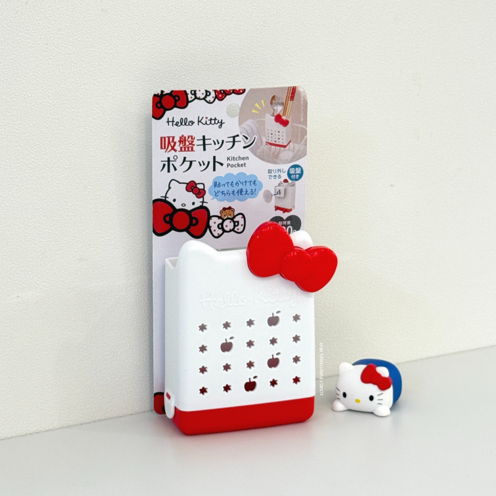 일본정품 헬로키티 흡착식 키친 포켓 수저꽂이, 1개, 단일색상 10,900원