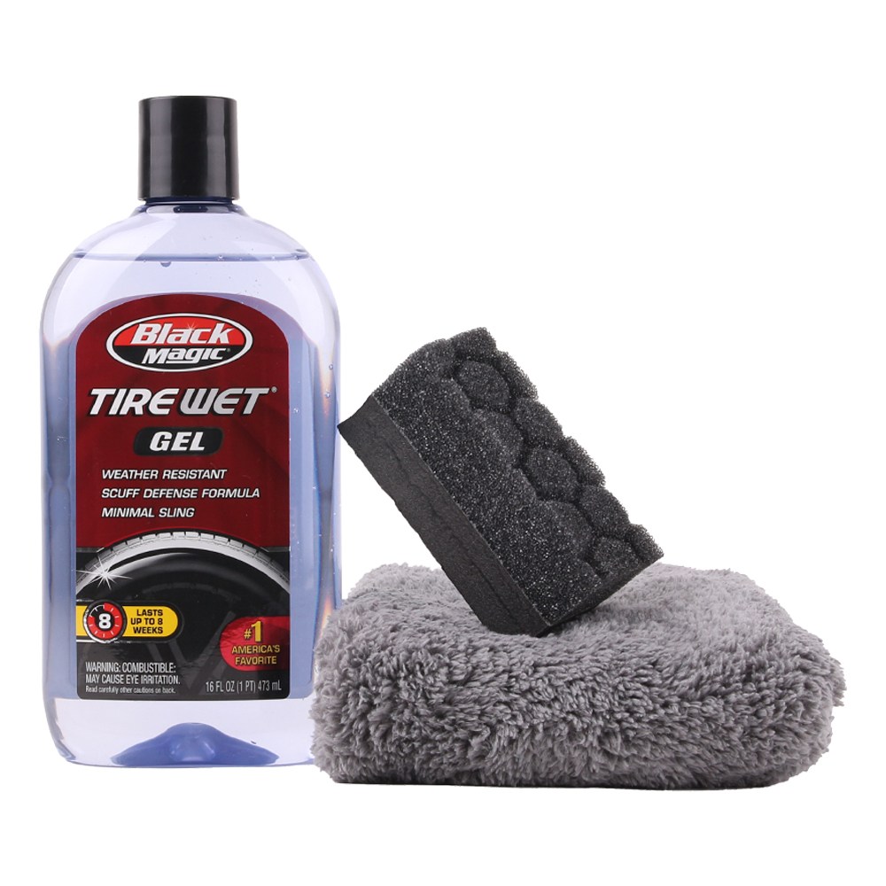 블랙매직 타이어 웨트젤 TIRE 광택키트 SET [타이어광택제+어플리케이터+타월] 29,900원