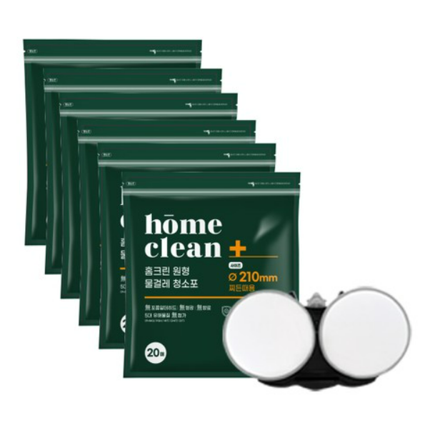 홈크린 원형물걸레청소포 찌든때용 20매 x 6팩 + 부착패드 210mm x 2p 세트 46,300원