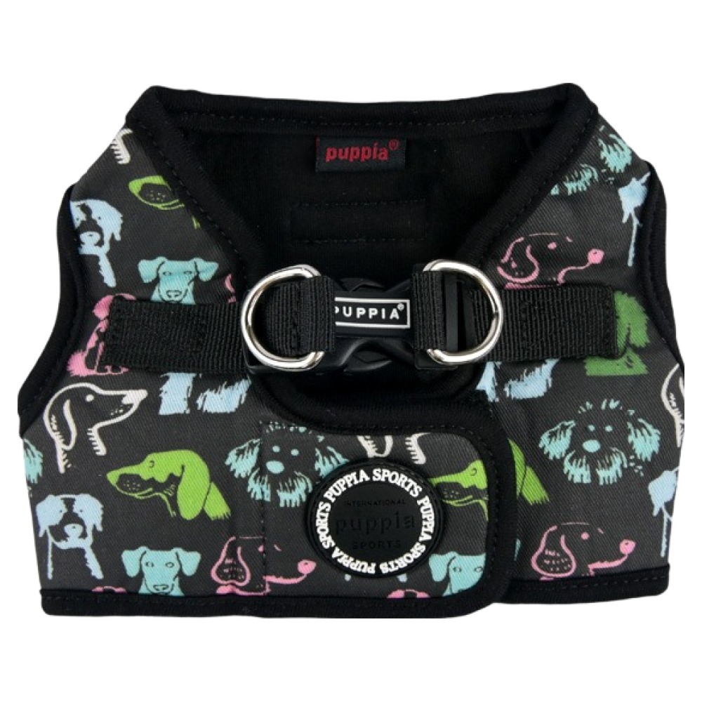 퍼피아 반려동물 코너 올오버독 캐릭터 패턴 조끼형 하네스 HB2311, 블랙, 1개 25,690원
