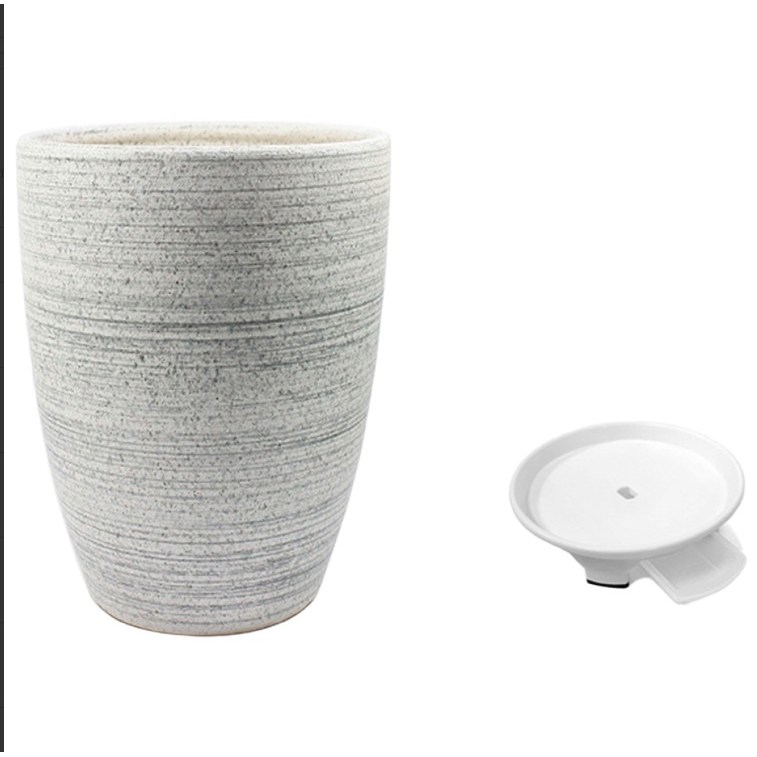 그린데이 도자기화분 롱 원형 그레이라인 - 인테리어 분갈이, 1개, 그레이라인 43,900원
