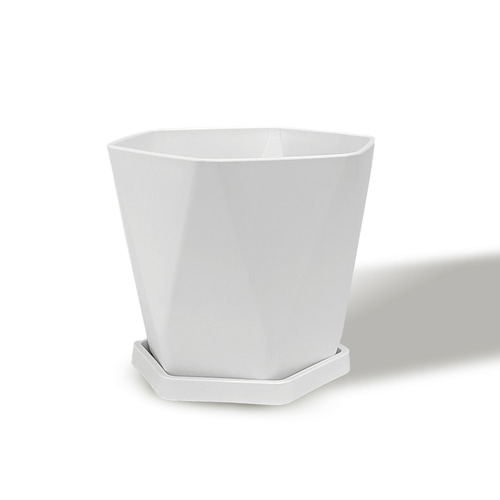 데일드 플라스틱 인테리어 가드닝 육각 화분 화이트 11,400원