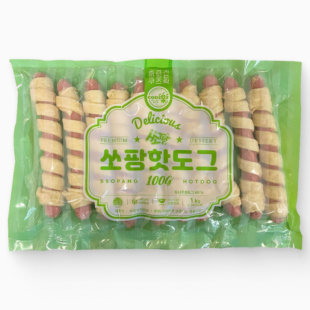 [먹고사는이야기]도나우 쿠즈락 쏘팡 핫도그 1kg 페스츄리 핫도그, 1kg, 4개 44,800원