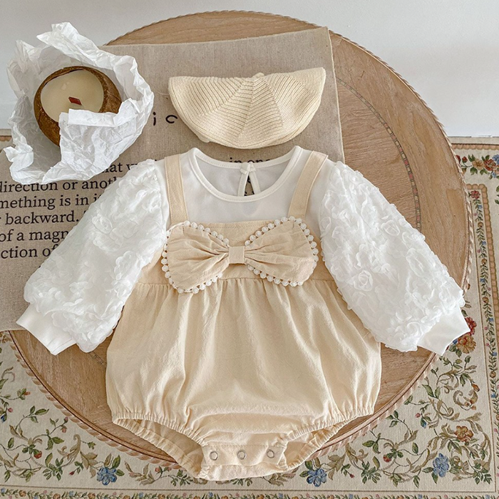 [KC인증 당일출고]베스더스 아기 여아 베이비 신생아 베베 러블리 리본 퍼프 슈트 32,900원