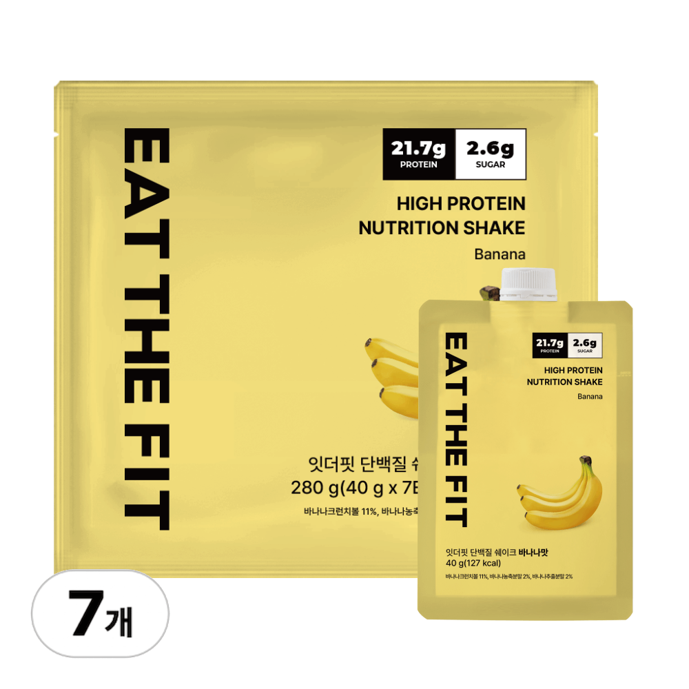 잇더핏 단백질 쉐이크 1주 플랜, 바나나맛, 7개, 40g 28,200원