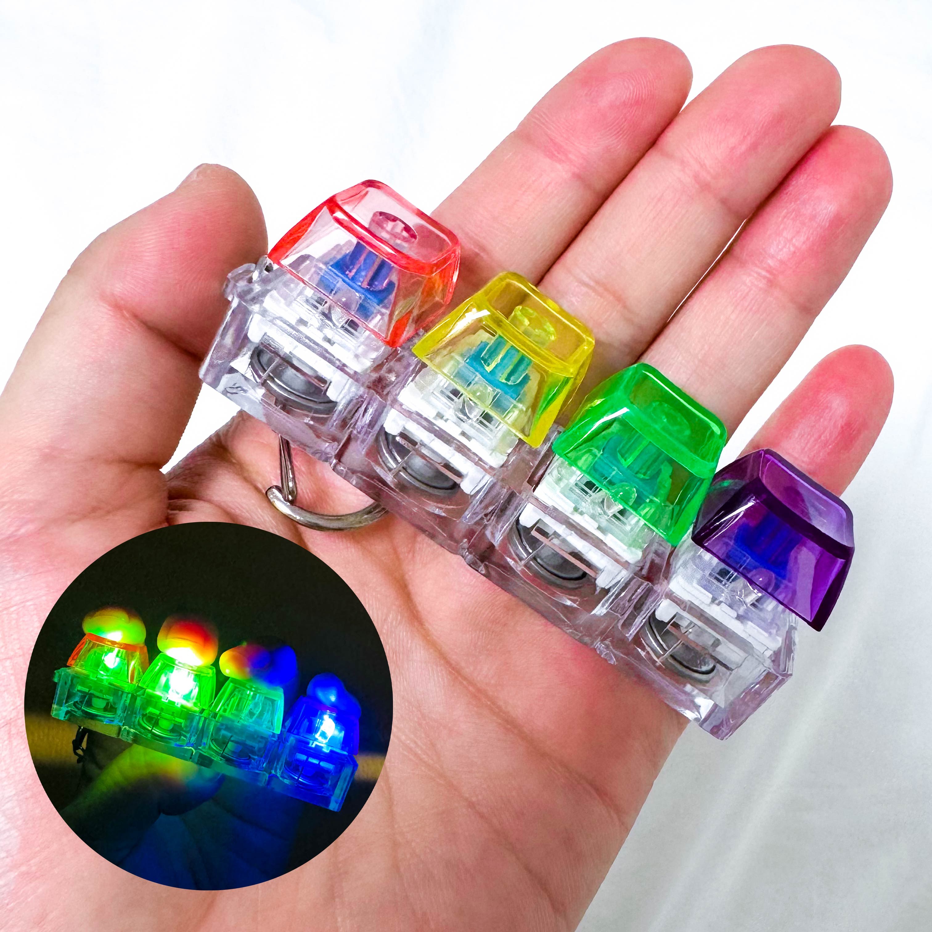 LED 투명 키캡 모양 키링 열쇠고리 4구 스트레스해소 K0406 5,400원