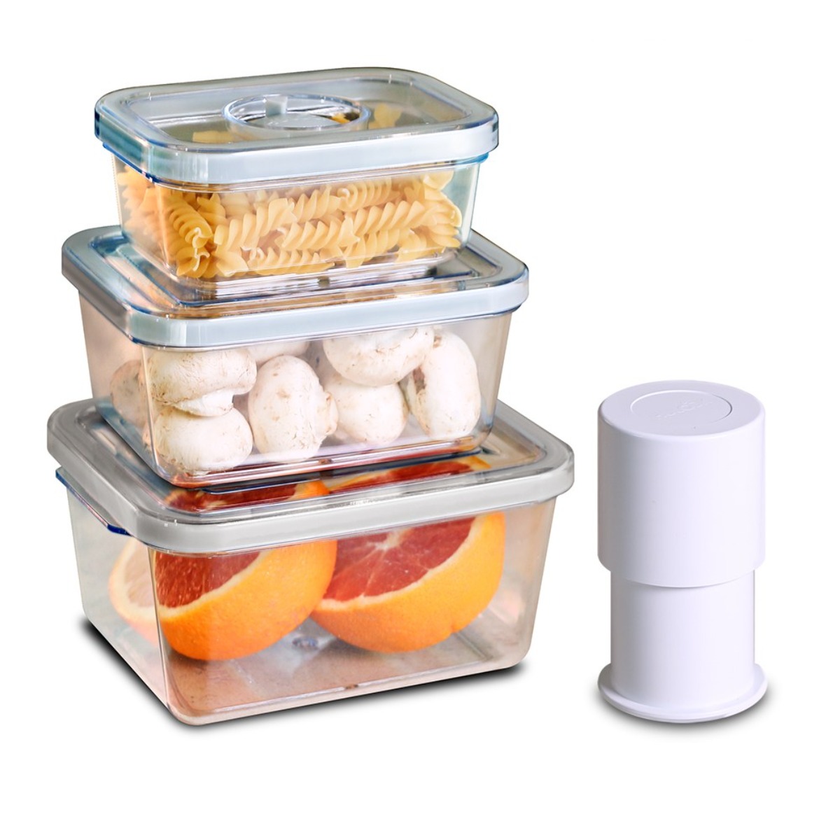 휴락 진공밀폐용기 뉴트럴그레이 사각 4종세트, 1호+2호+3호+펌프, 1세트 34,900원