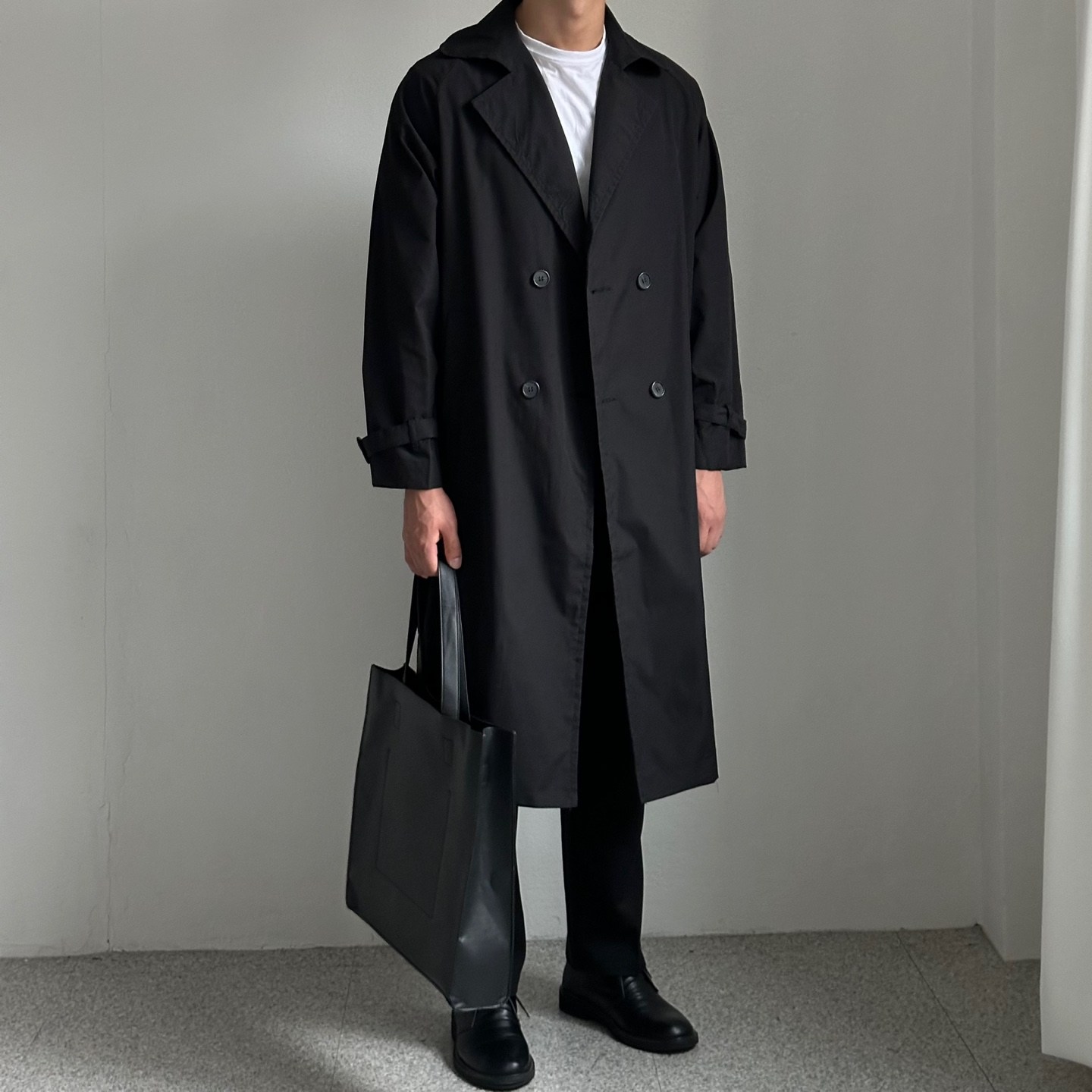 르위 남성 데일리 클래식 오버핏 롱 트렌치코트 39,000원