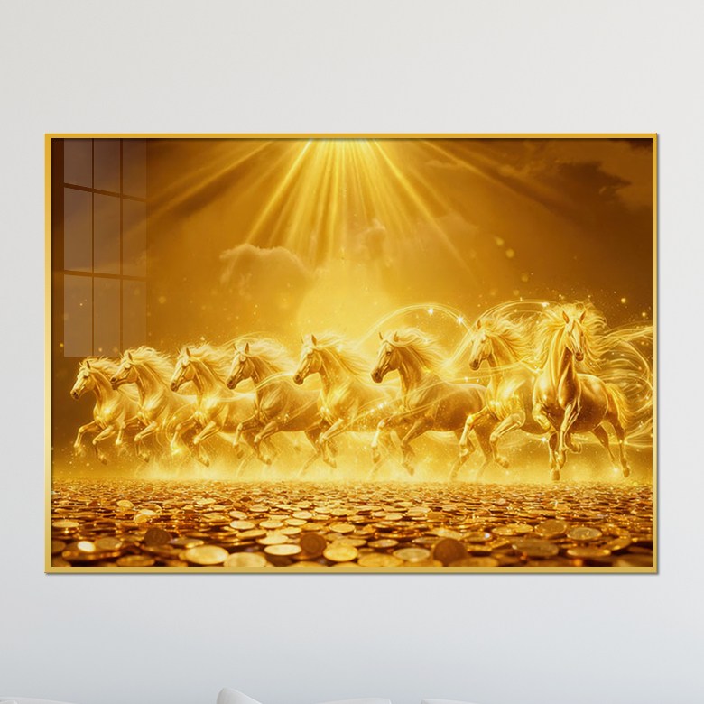 아트블루 신년 새해 복을부르는 황금 성공.번영.행운을 상징하는 재물운 풍수지리 동물 그림 액자, 골드메탈 169,000원