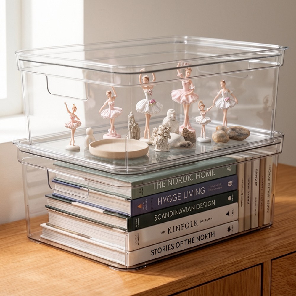 루비코코 뚜껑 다용도 수납 바구니 팬트리 정리함, 2개, 투명 22,800원