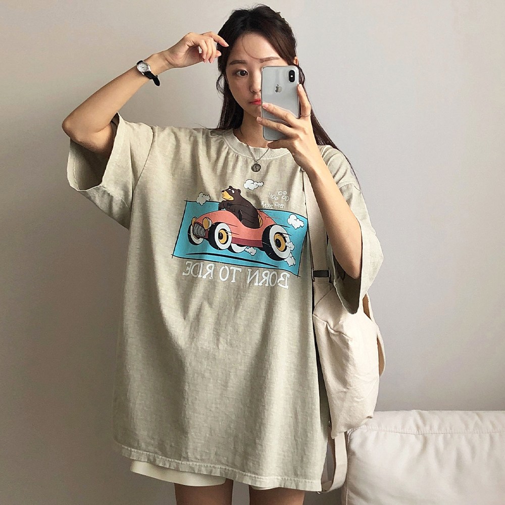 러브앤시티 남녀공용 피그먼트 붕붕베어 반팔티셔츠 프리미엄 원단 빅사이즈 커플티 박스티 오버핏 29,910원