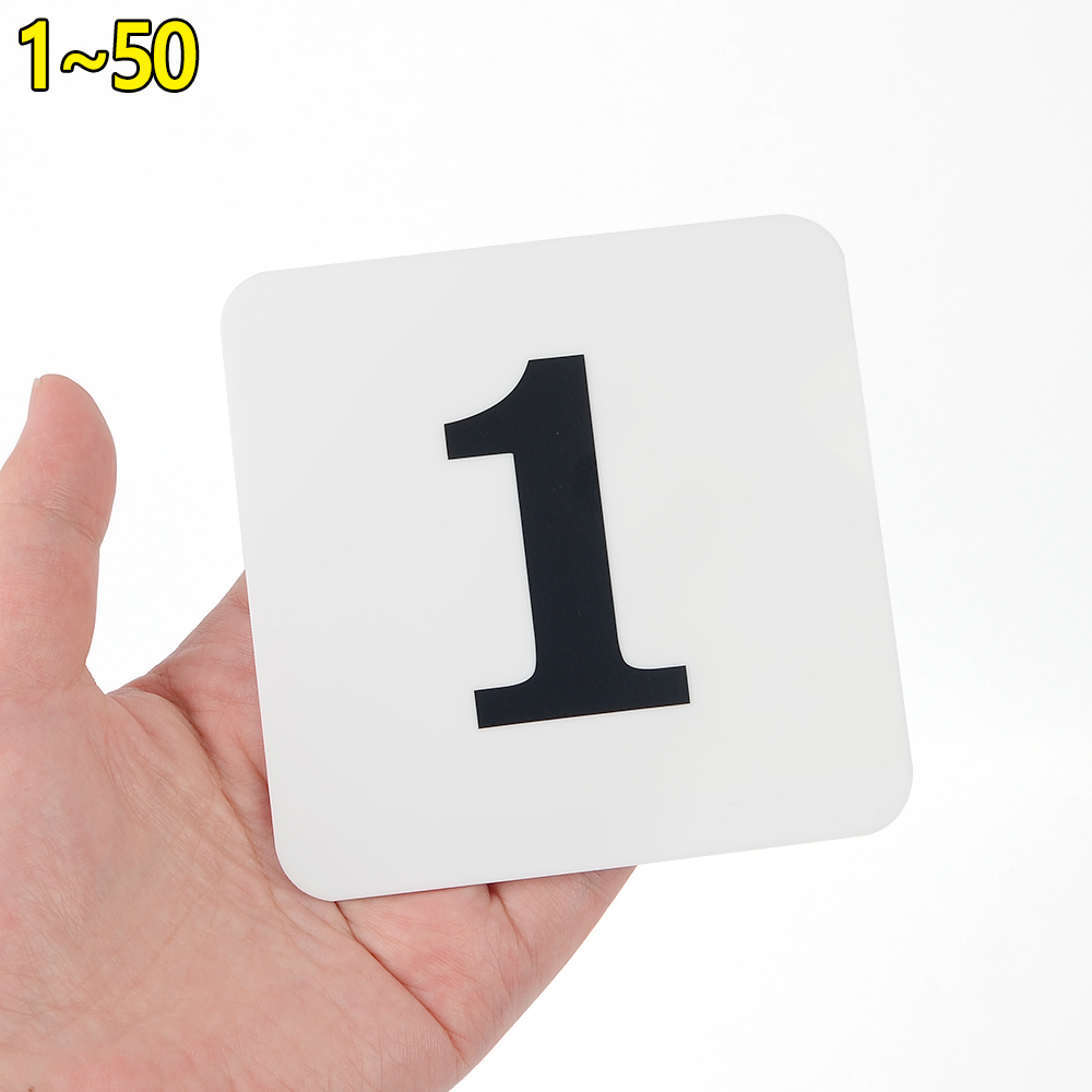 희색바탕 검정숫자 라운드사각 100mm 아크릴 숫자판 1~50 사물함 테이블 라커 번호, 1 2,650원