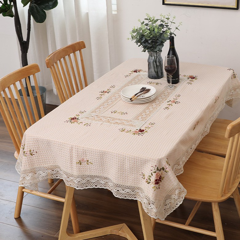 순면 테이블보 4-6인용식탁보 자수 테이블보 캠핑 테이블보 꽃 식탁보 (145x215cm) 22,570원