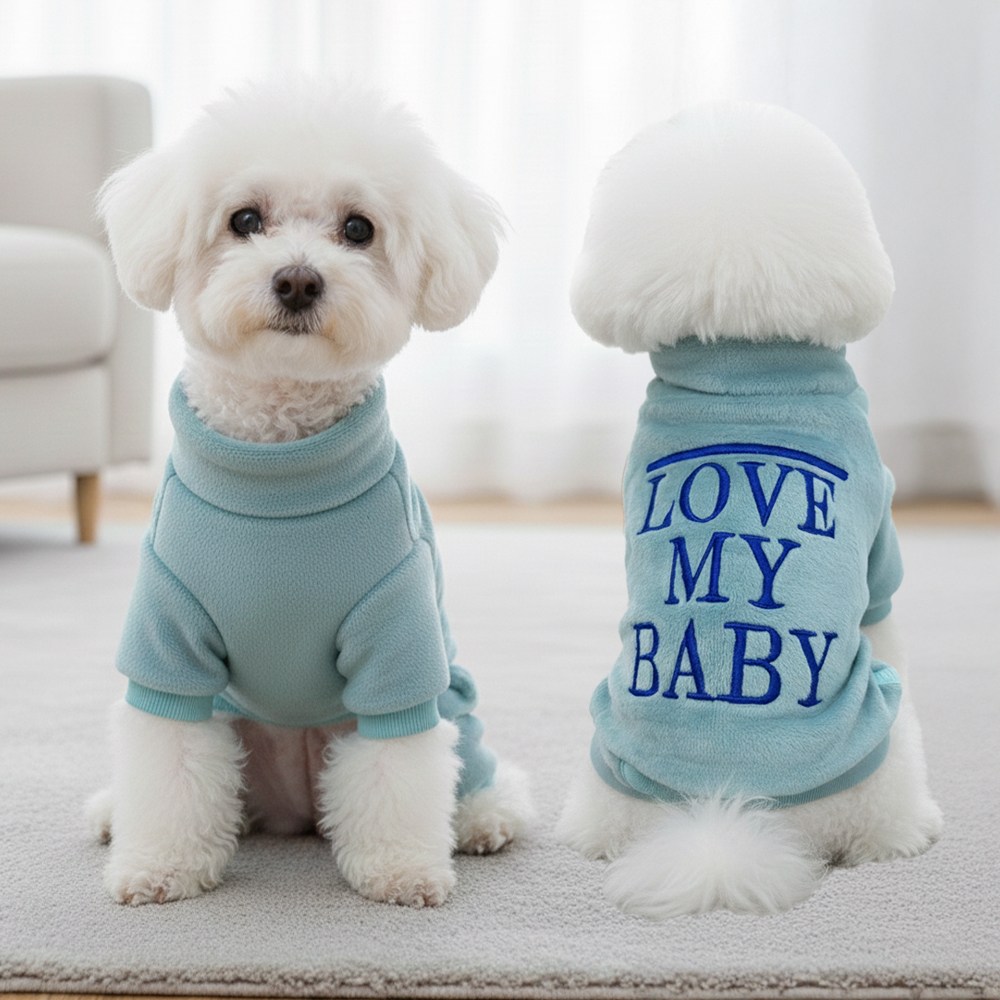강아지겨울옷 곰털올인원 반려동물 보들보들 극세사 강아지옷 애견옷 올인원, 1개, 블루 13,800원