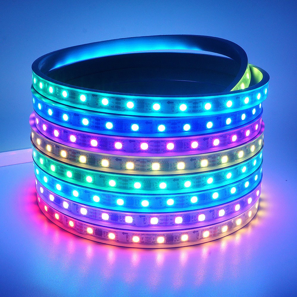 삼항LED 12V용 튜브타입 네오픽셀 스노우펄 RGB LED, 네오픽셀LED바 검띠 490cm, 1개 95,250원