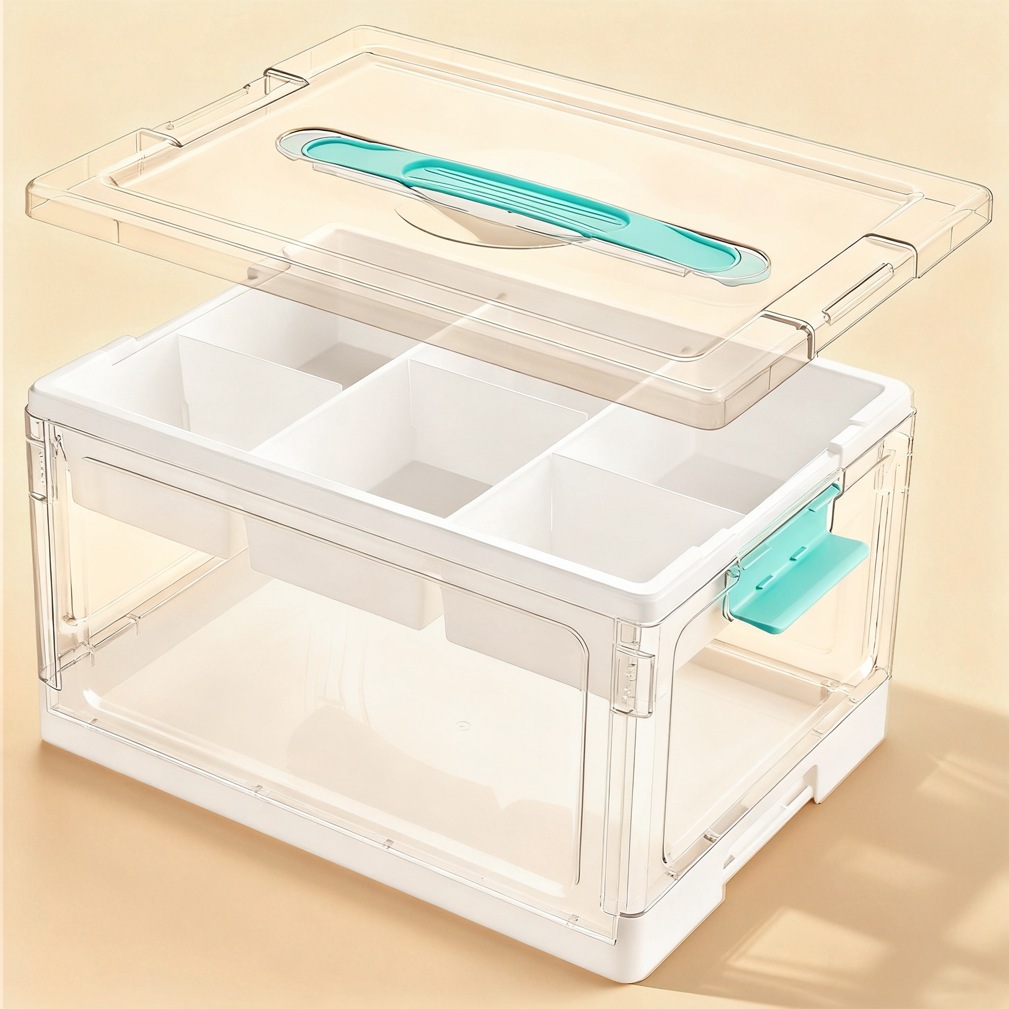 Vtopmart 다용도 칸막이 장난감 수납 정리함 폴딩형 리빙박스, 1개, 투명색 28,800원