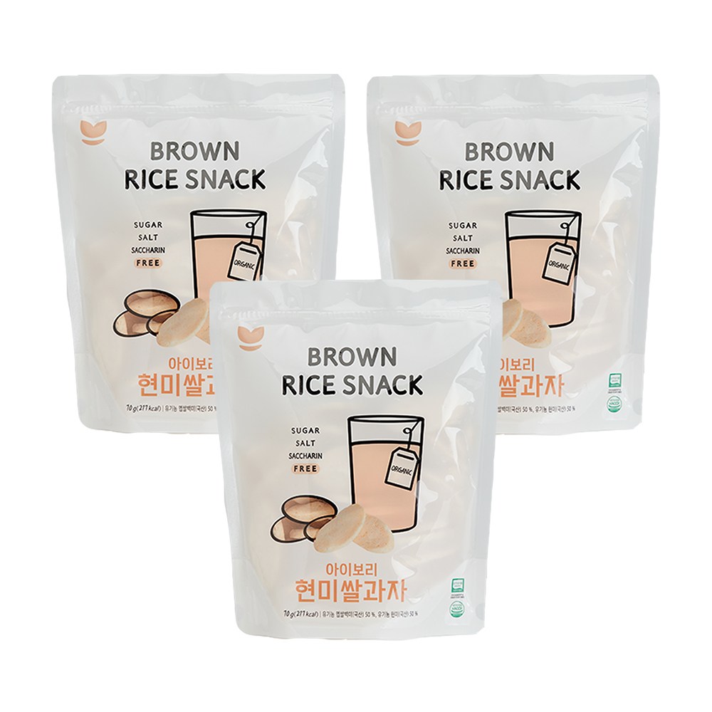 아이보리 현미쌀과자, 3팩, 70g 11,000원