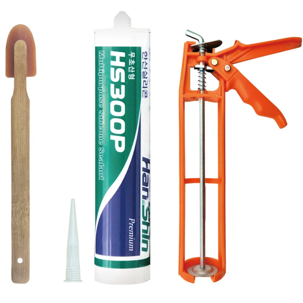 한신 다용도 무초산 실리콘 백색+플라스틱 건+헤라 9,100원