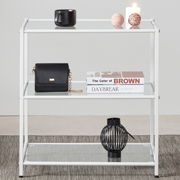 트레벨 철제 유리 모듈 선반 3단 E6040, 투명(유리판) + 화이트(프레임) 74,030원