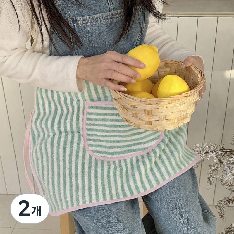 더자카 스트라이프 데일리 테리 하프 앞치마 21,780원