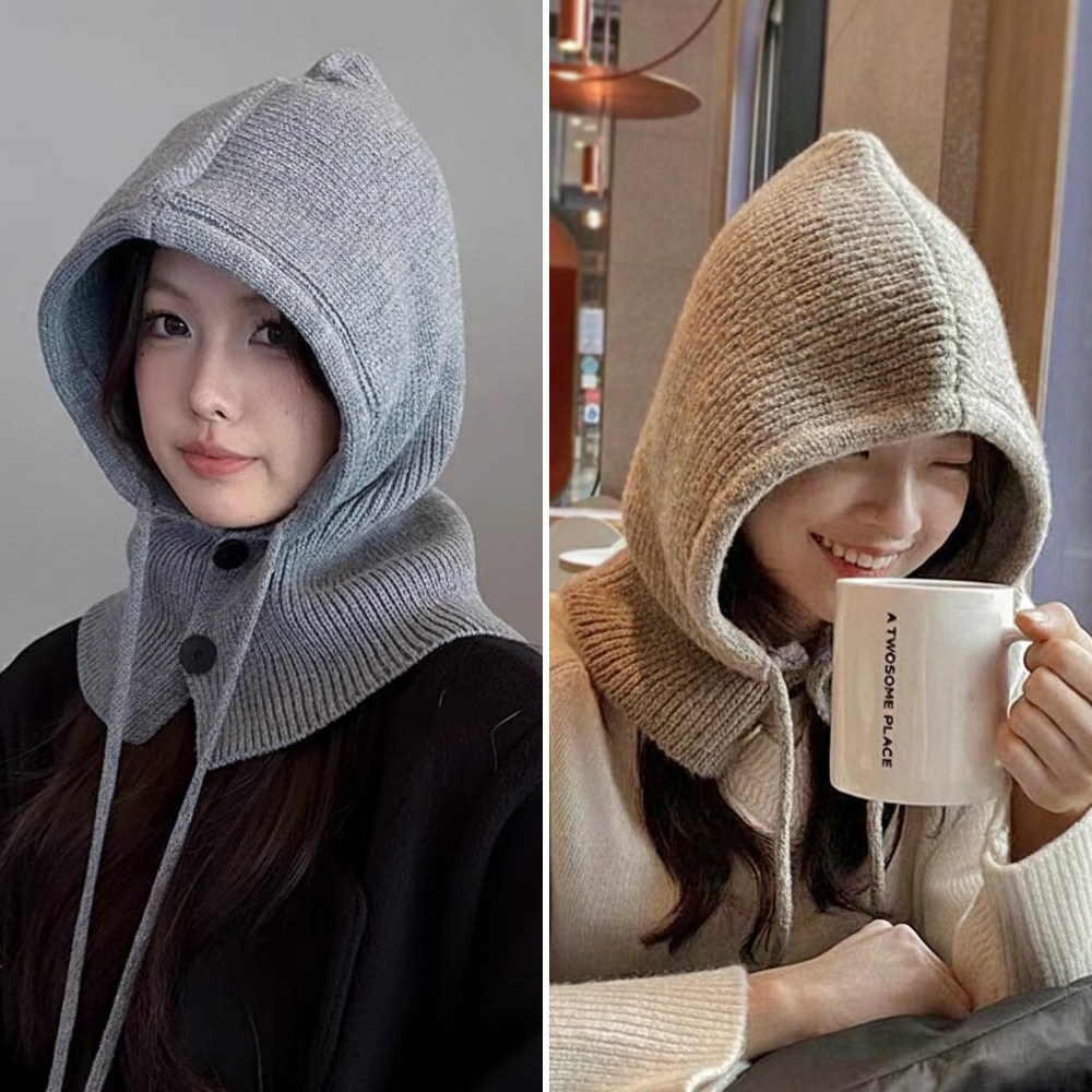 1+1 바라클라바 겨울 니트 후드워머 와이드핏 넥워머 13,900원