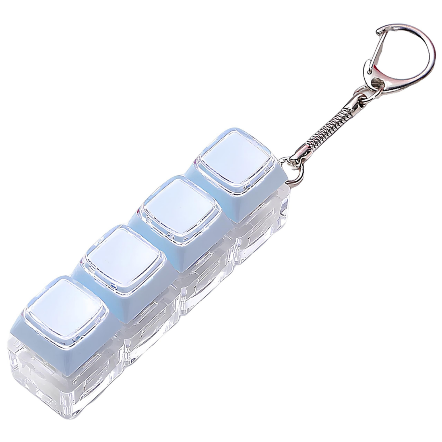 SUKI 단색 투명 키보드 키캡 스트레스 풀기 열쇠고리 키링 가방걸이, 1개, Blue 12,250원