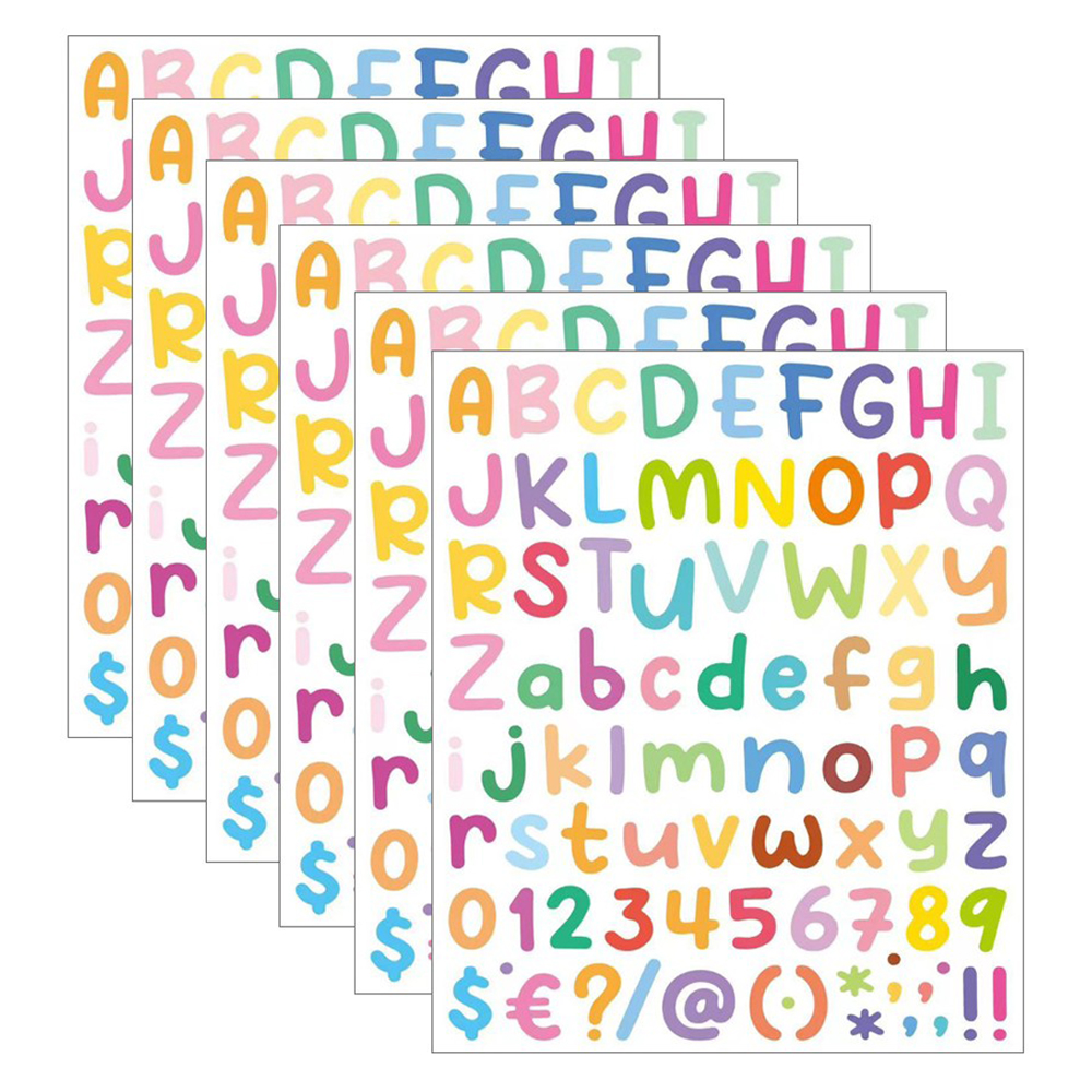 올리브파티 귀여운 손글씨 알파벳 레터링 방수 스티커 노트북 텀블러 스티커, 6개, 컬러 6,000원