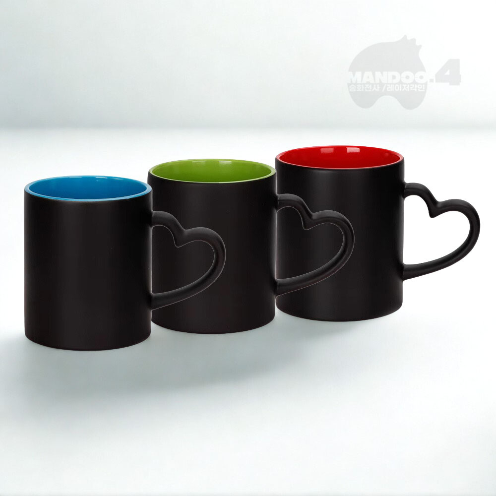 카툰 실사 디자인 주문 제작 변색 머그컵 대량 소량 돌잔치 답례품 생일 신혼부부 집들이 선물, 1세트, 하트 변색 머그 (인쇄없음) 3P 19,900원