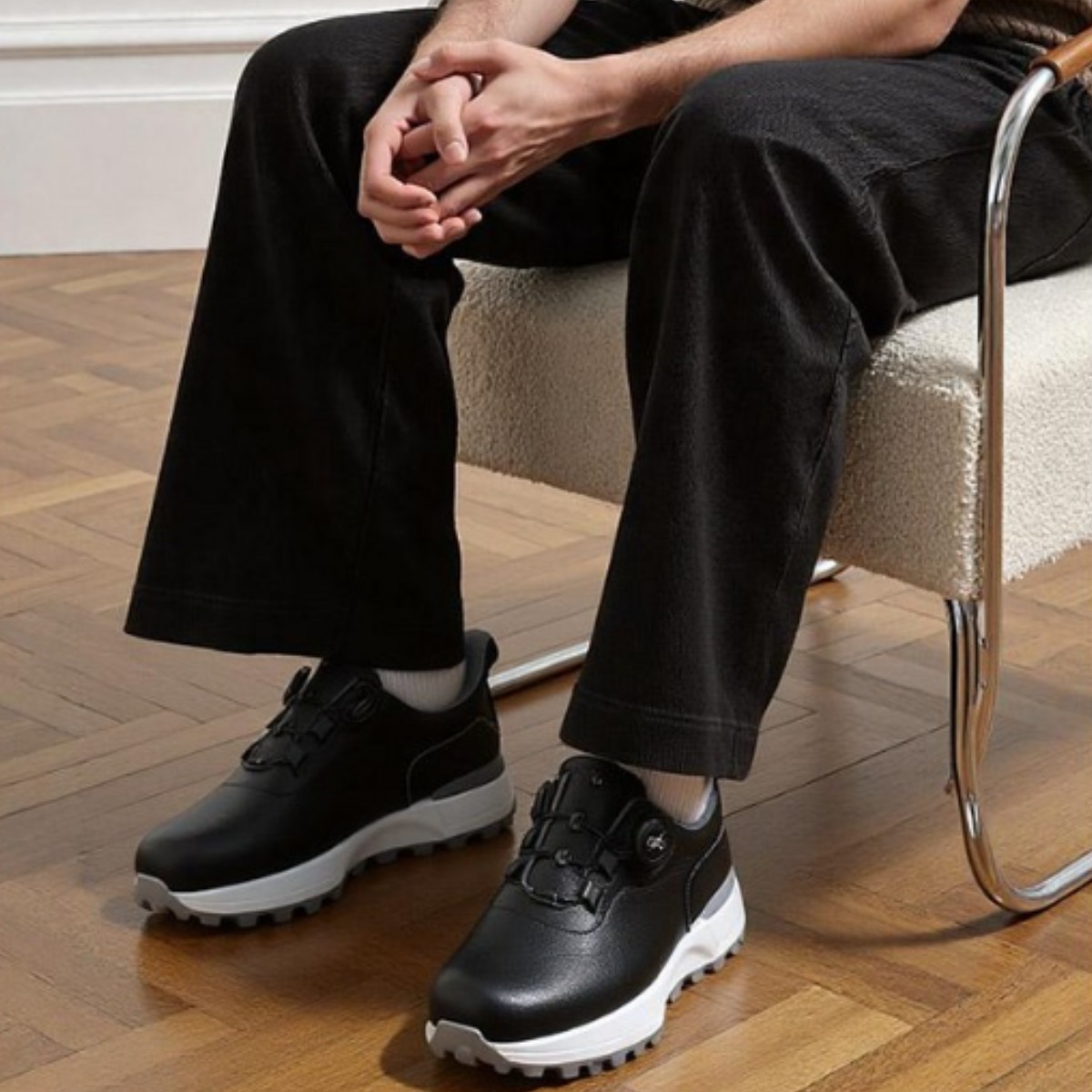 [고급인솔증정] 에버라스트 E-CORE 남성 천연가죽 다이얼 운동화 핸즈프리 노터치 논슬립 미끄럼 방지 골프화 러닝화 키높이 데일리 슈즈 컴포트화 손 안 대고 서서 신는 신발 79,800원