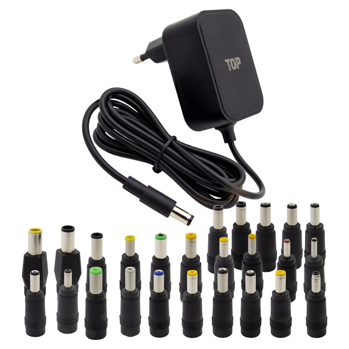 솔탑 DC 24V 1A 다용도 어댑터 블랙 1.5m + 젠더 25종 세트 23,200원