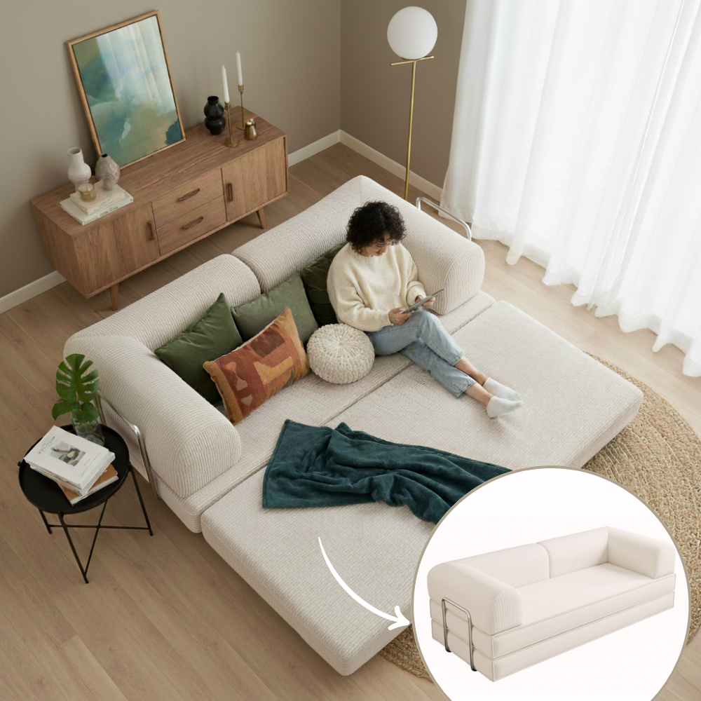 NODE 모듈형 소파베드 다기능 접이식 코듀로이 쇼파 380,000원
