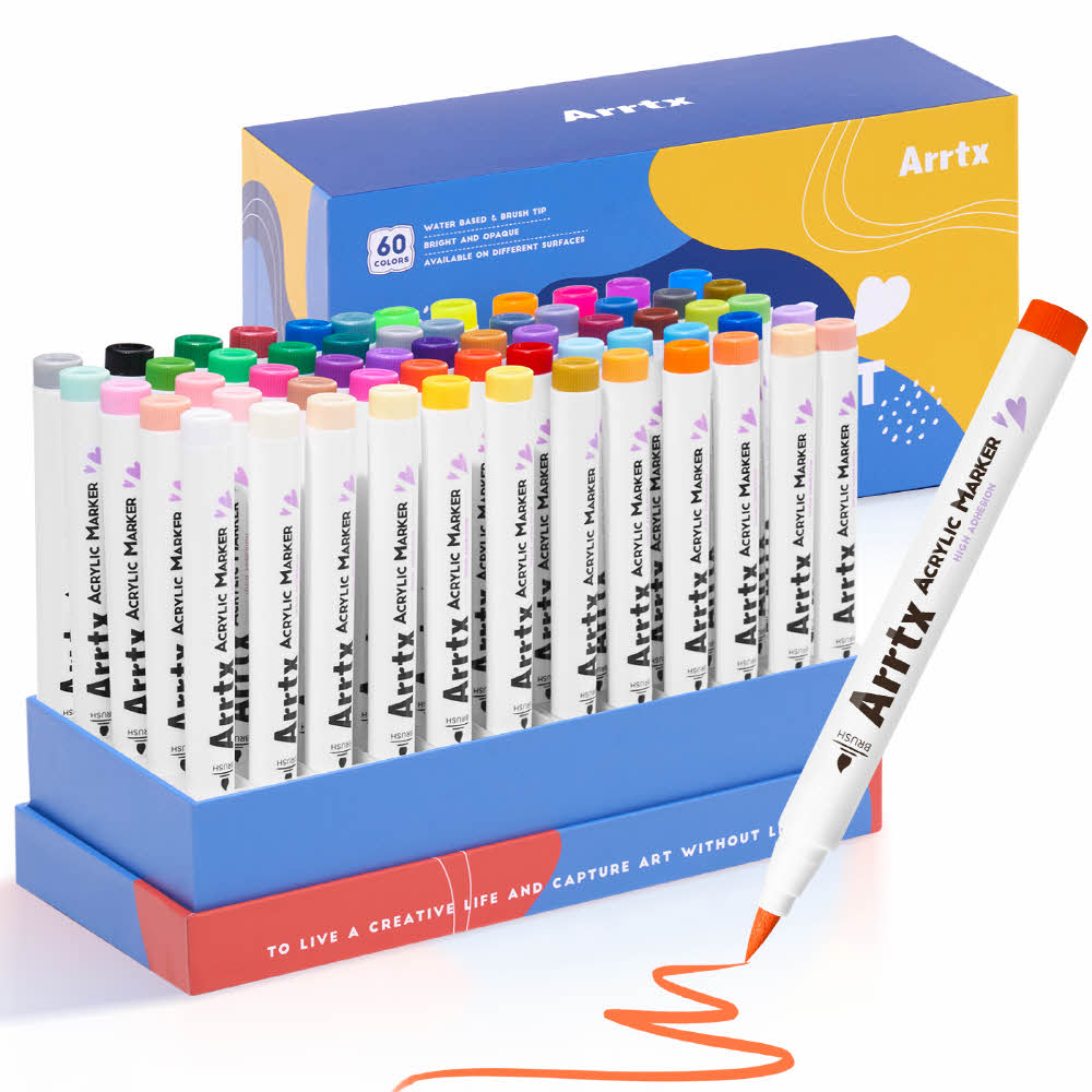 아트엑스 아크릴 마카펜 세트 60색 A 브러시형 생활방수 전문가용 59,000원