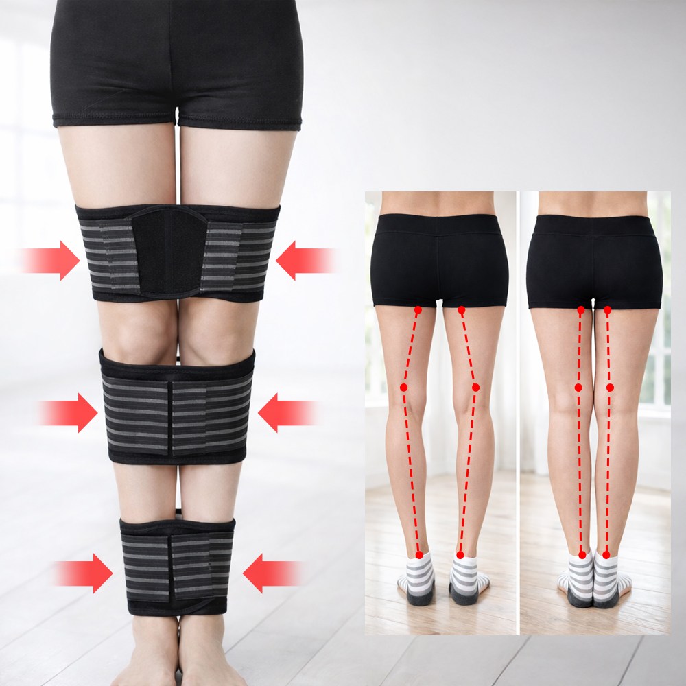 나나민 바른 다리 교정 벨트 3단 압박 홈케어 오다리 휜다리 밴드 세트 9,900원