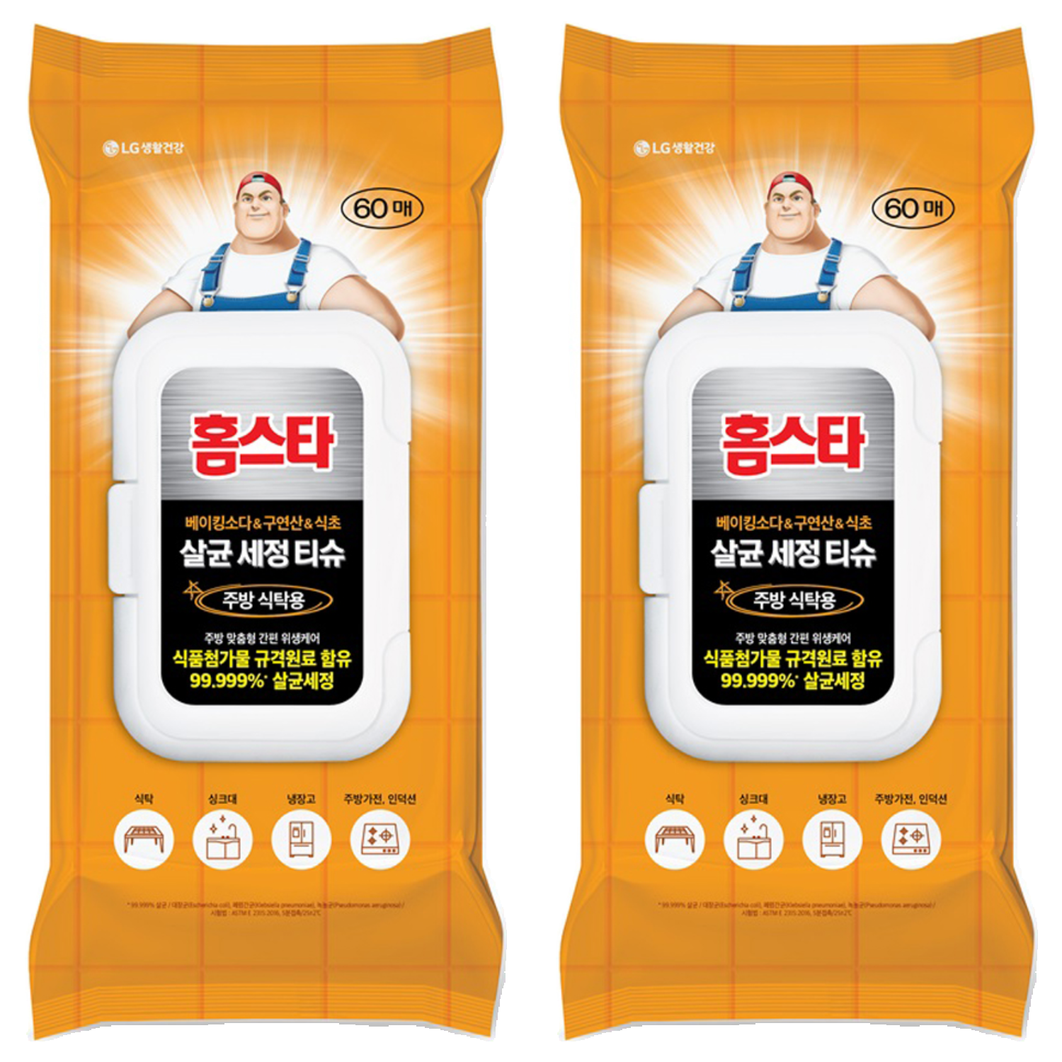 홈스타 살균세정티슈 주방식탁용 60p 9,630원