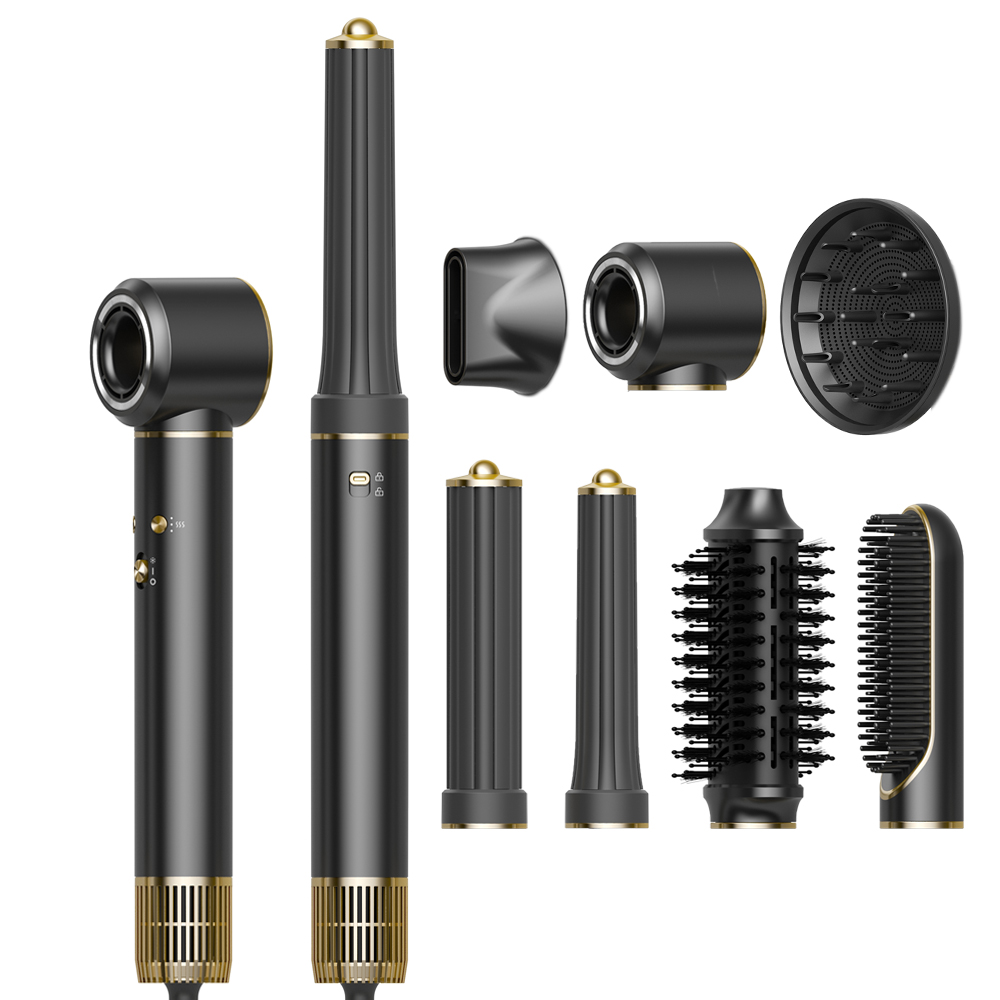 RichMagic 7in1 올인원 멀티 헤어 스타일러 BLDC 음이온 고속 드라이기 12가지 모드 가정용 자동 고데기 & 스트레이트너, 회검정색, 단일상품 208,000원