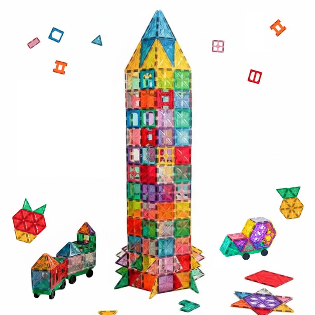 맥킹덤 맥타일즈 자석 블럭 교구 타일 보관함 유아 어린이 장난감, 혼합색상, 200피스 129,000원