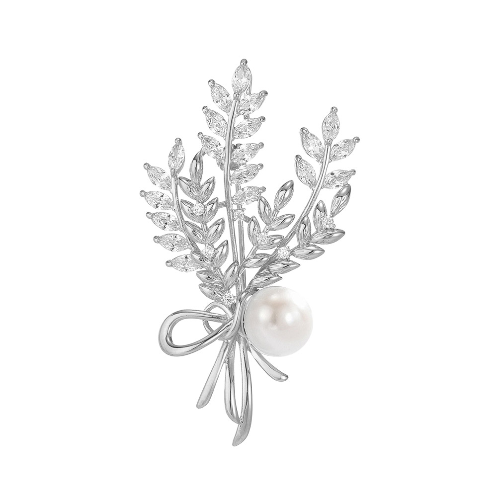 에르모사제이 B004 클래식 크리스탈 나뭇잎 담수 진주 브로치 22,900원