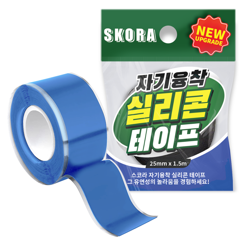 스코라 전기 절연 자기융착 실리콘 방수 다용도 테이프 블루25mm x1.5m, 1개 3,920원
