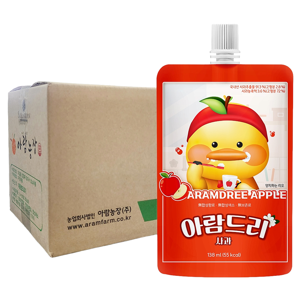 아람농장 아람드리 사과 주스, 30개, 138ml, 현재가 22,200원