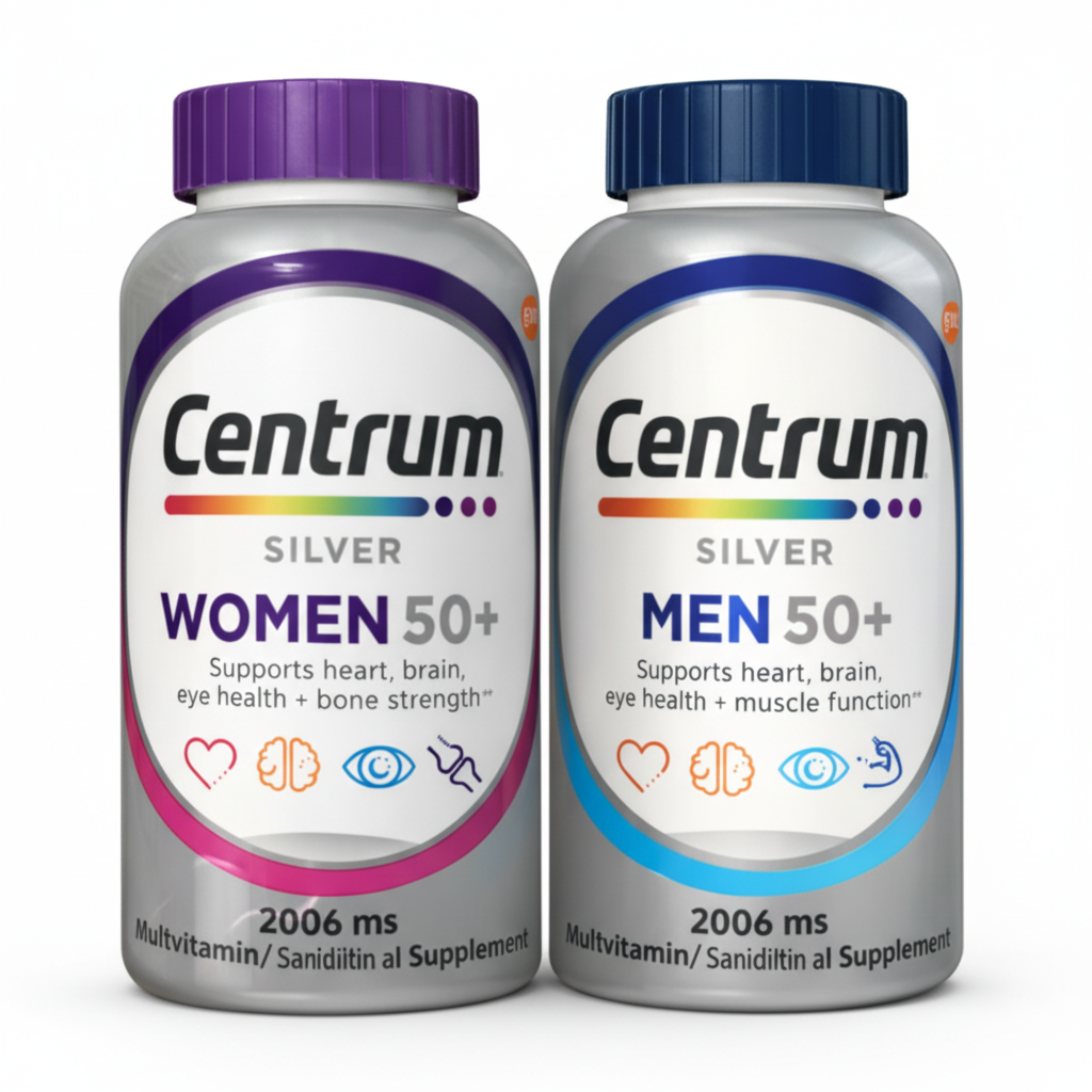 미국 내수용 센트룸(Centrum) 실버 포맨 포우먼 50세이상 여성 + 50세이상 남성 종합 멀티 비타민 미네랄 200정 부부 부모님 영양제 선물, 1개, 200정 87,900원