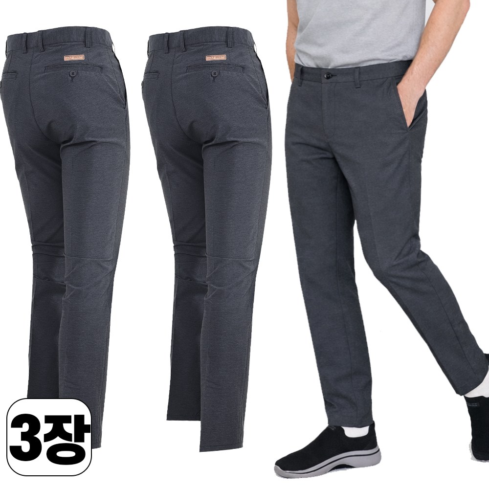 3세트 스타일필드 봄 여름용 남성 일자 허리조절 스판 팬츠 긴바지 골프웨어 아웃도어 아빠 바지 JUB121 43,900원