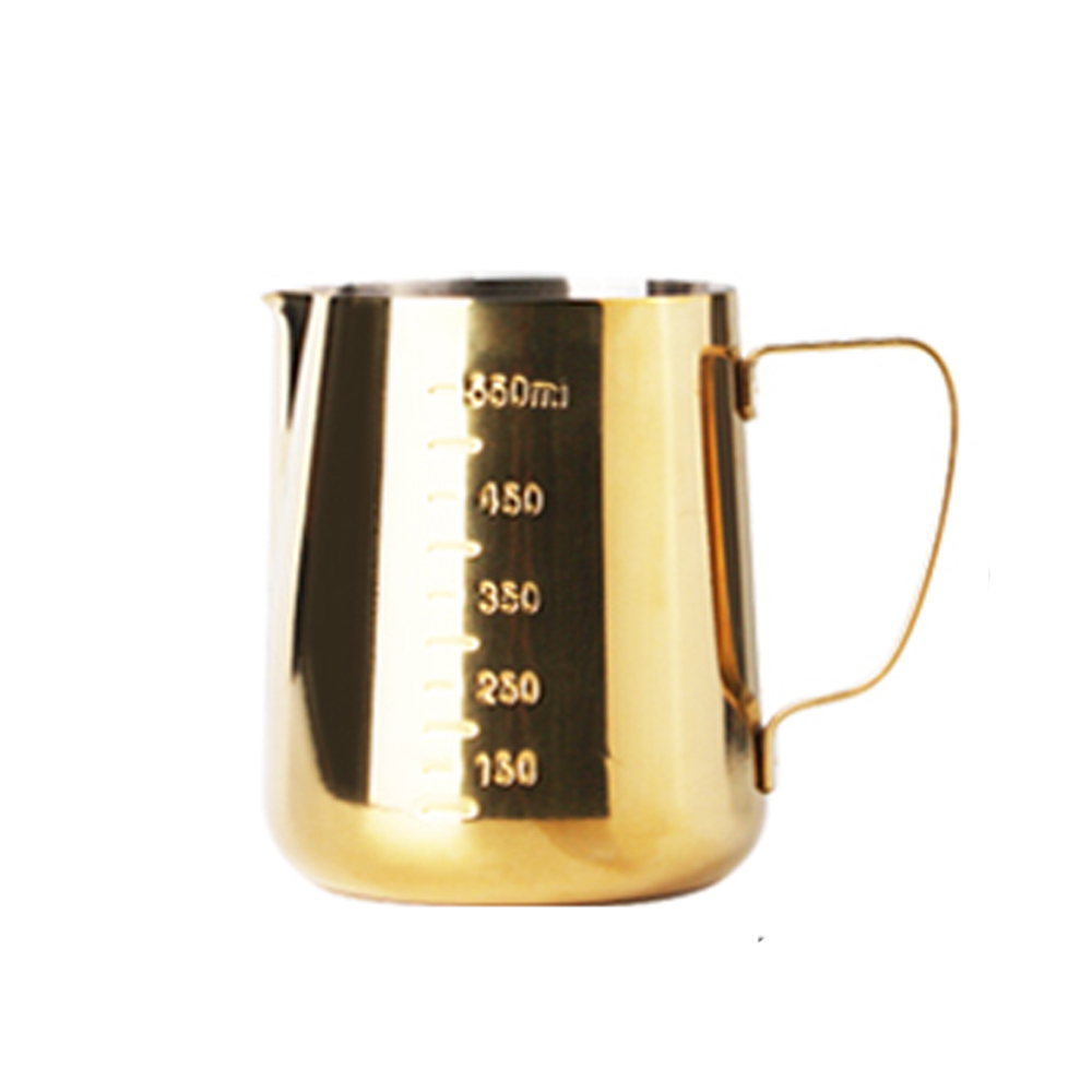 골드 스팀피쳐 우유스팀피쳐 600ml 눈금 피처 라떼아트 밀크저그 벨크리머, 1개 9,900원