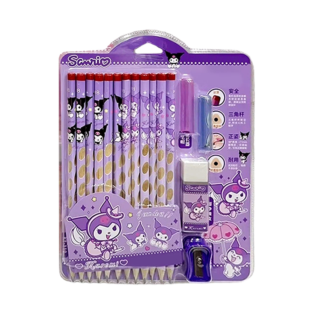 토이토이 산리오 그립교정연필 12개 세트, 1팩, 퍼플 쿠로미 12,900원