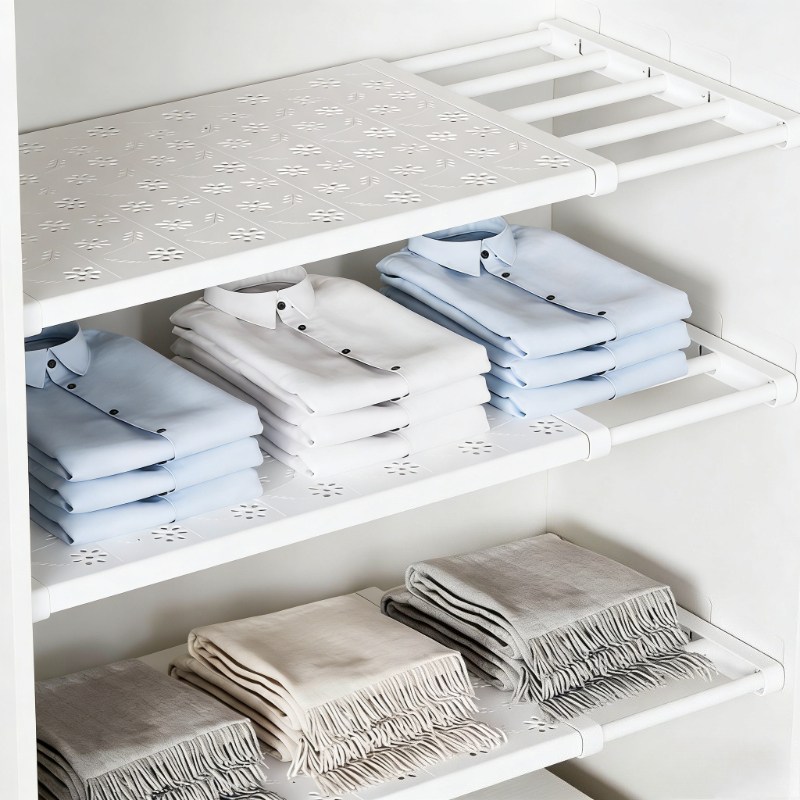 옷장 정리 선반 길이조절선반 확장형수납구조 옷장정리용, 화이트, 1개 7,450원