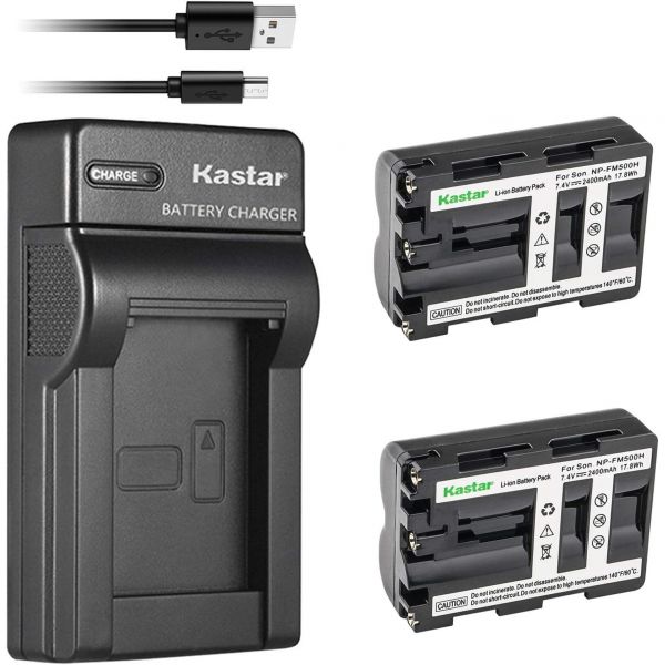 카스타 배터리 X2 및 슬림 USB 충전기 소니 NPFM500H용 알파 SLT A58 A57 A65 A77 A99 A77V A77II DSLRA100 A200 A300 A350 52,200원