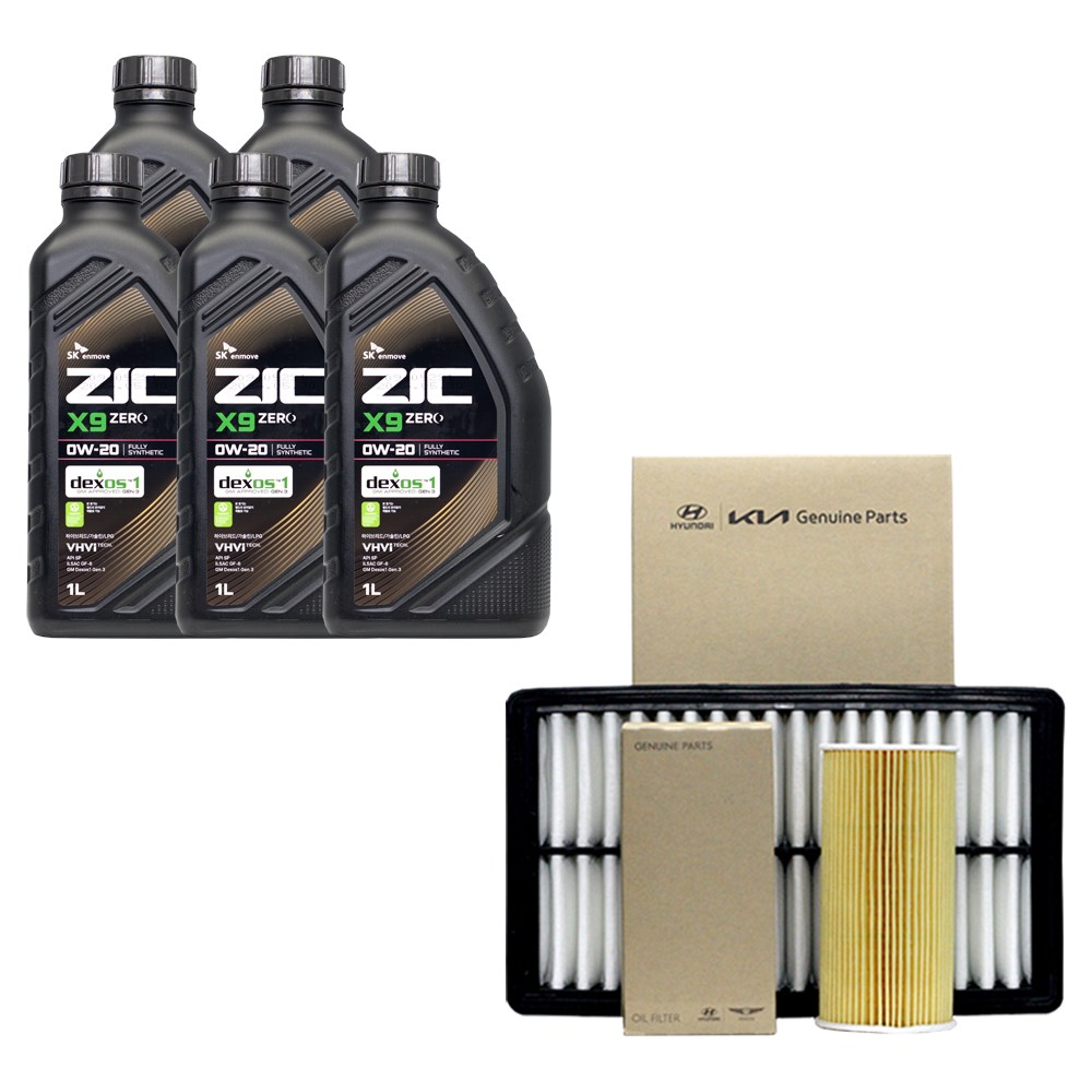 쏘렌토MQ4 하이브리드 엔진오일 지크 X9 제로 0W20 5리터 순정 오일필터 에어필터 74,000원
