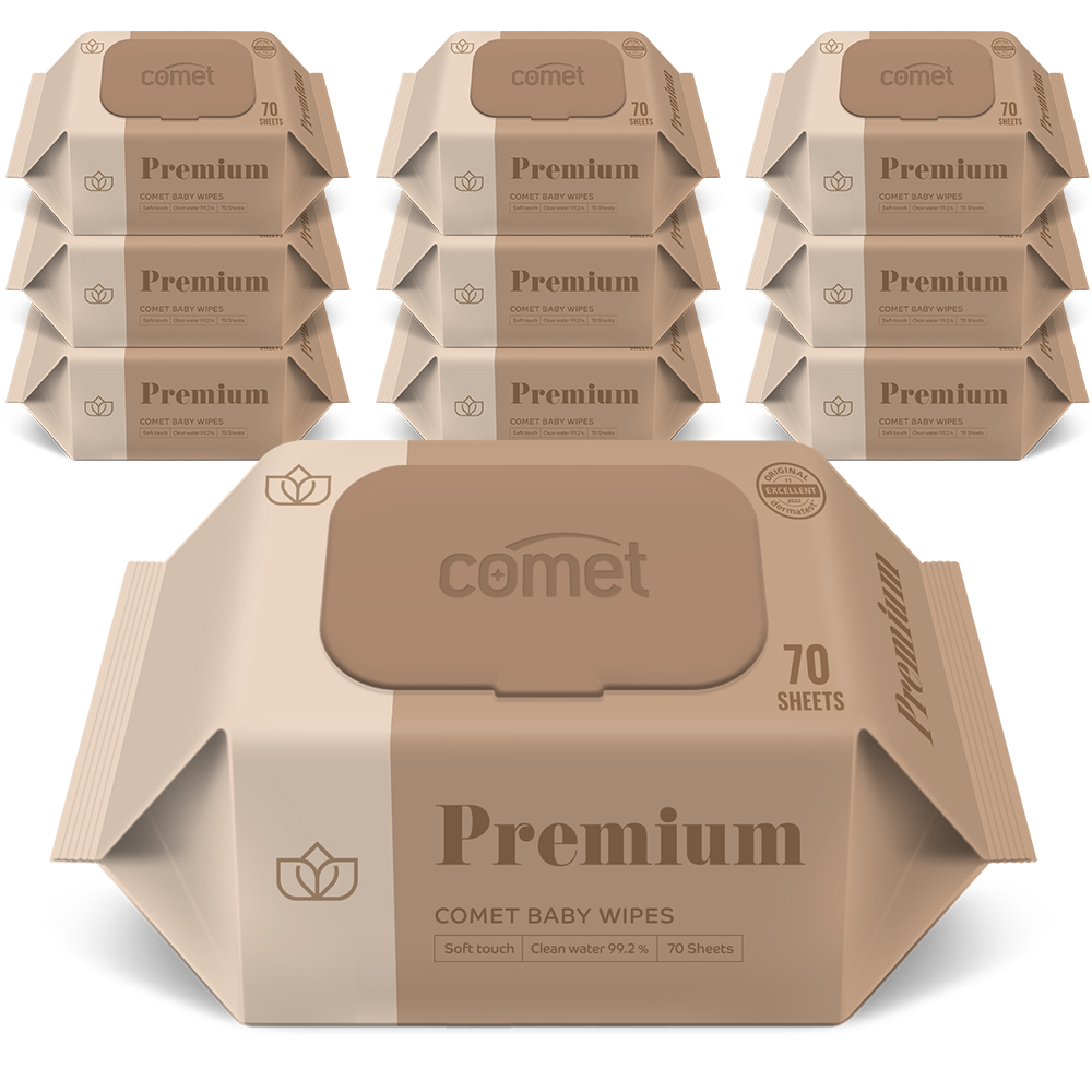 코멧 프리미엄 아기물티슈 도톰한 엠보싱 캡형 더마테스트 인증 12,990원